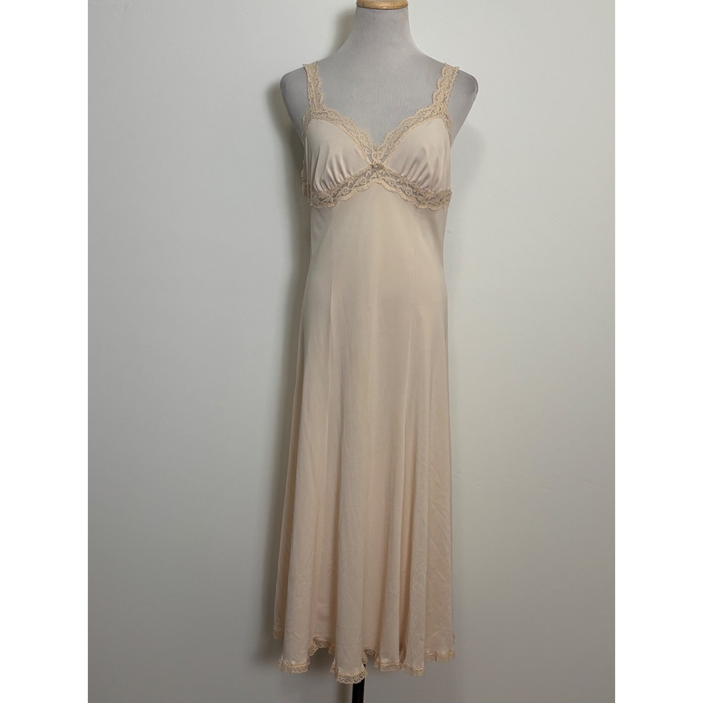 Olga Vintage Slip Dress Small Lace Trim Coquette Balletcore Lingerie Layering